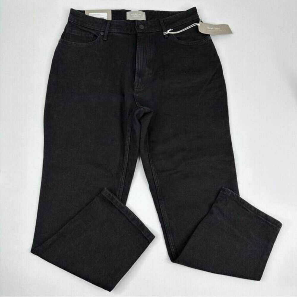 Everlane The Curvy Cheeky Jean Black High Rise Straight‎ Leg Crop Size 31-32 NEW